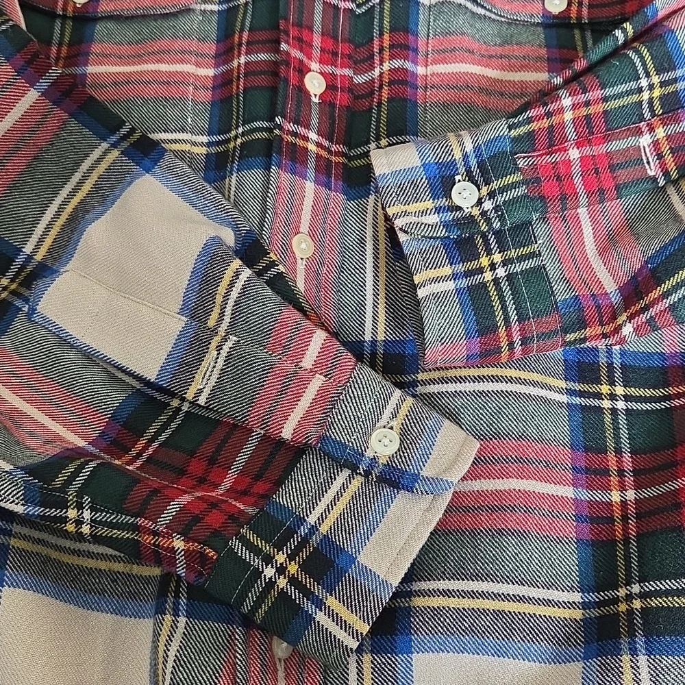 Polo Ralph Lauren Y2K Plaid Flannel Wool Shirt Hole Gorpcore